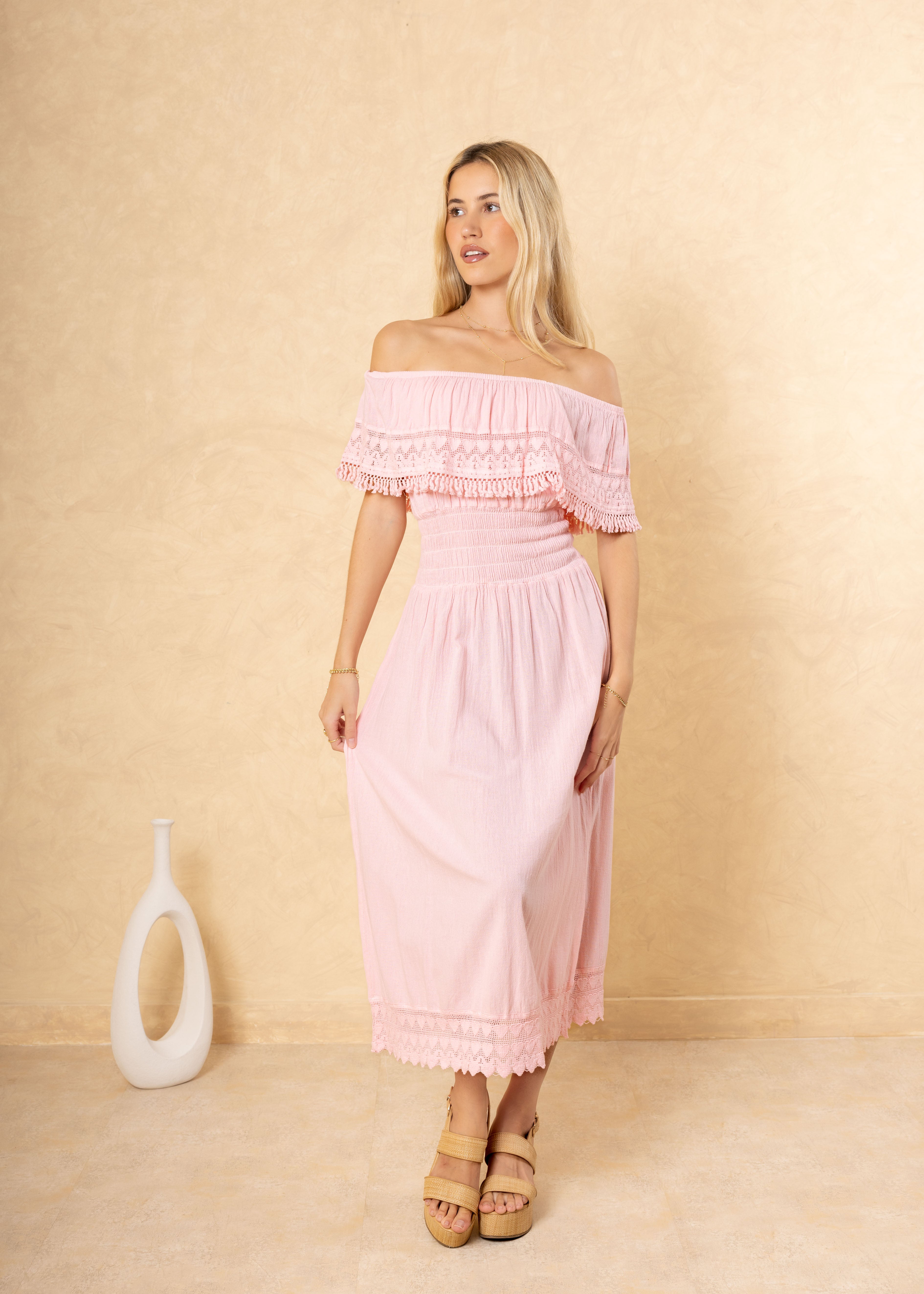'Constance' Off Shoulder Maxi Dress