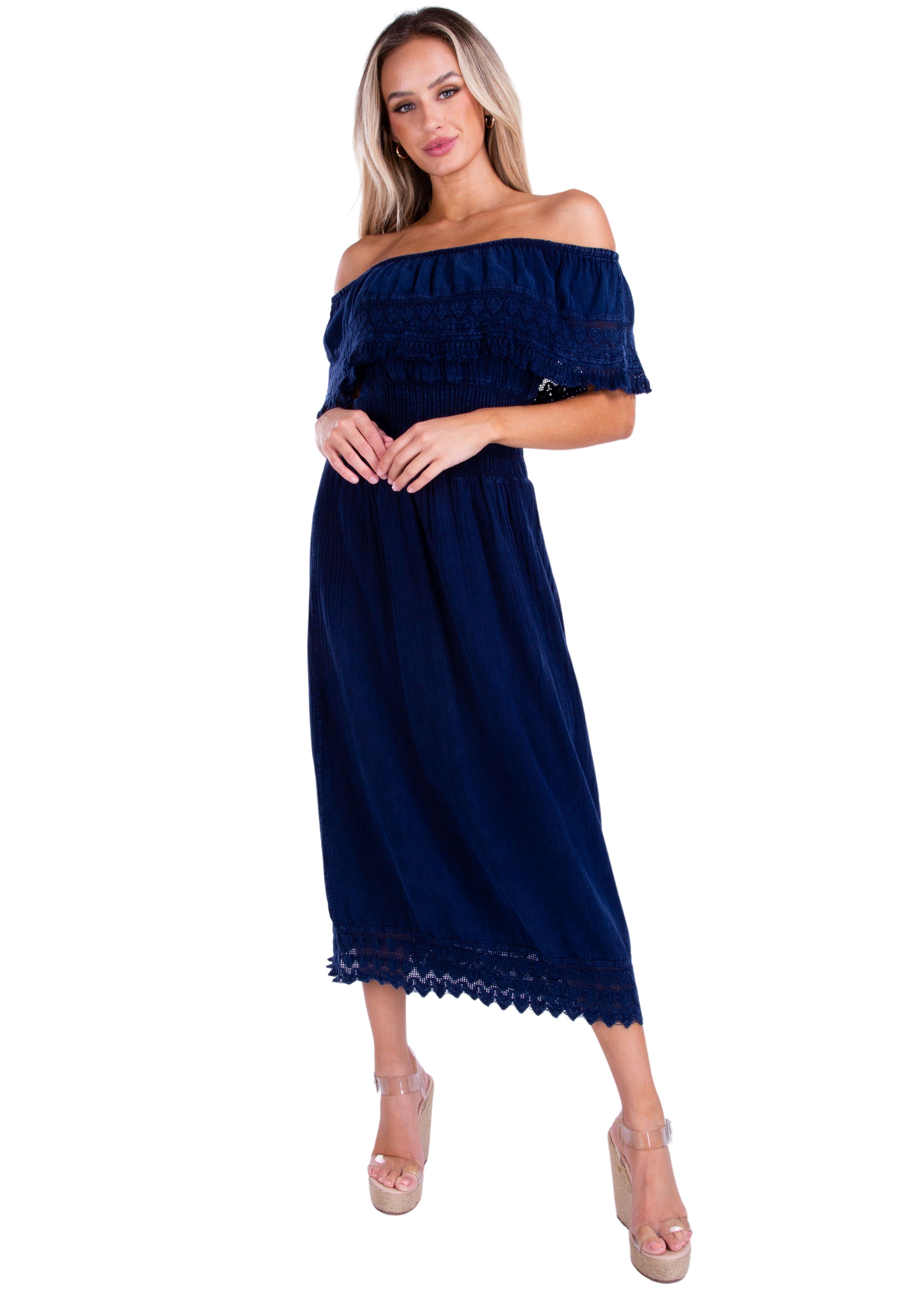 'Constance' Off Shoulder Maxi Dress
