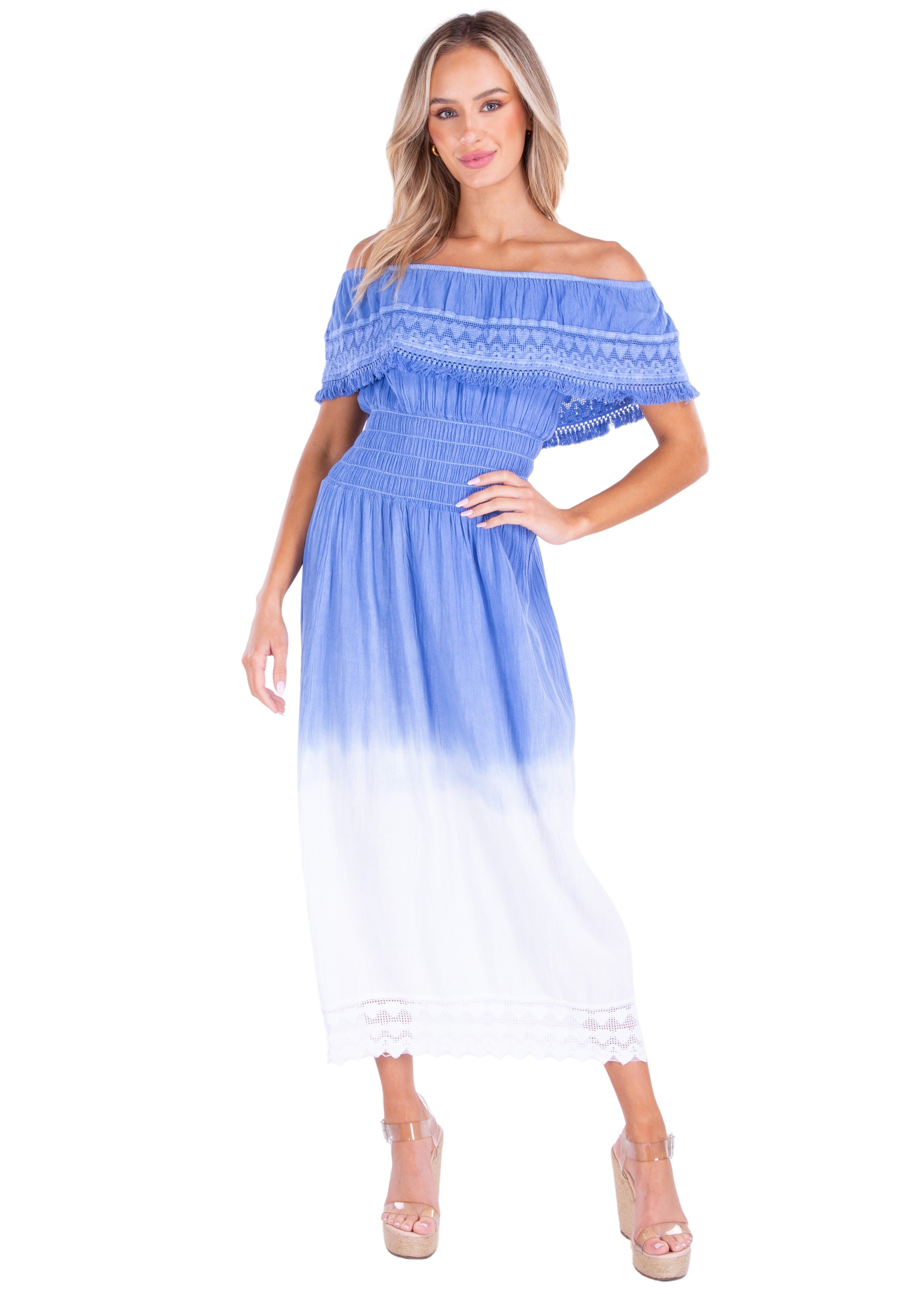 'Constance' Off Shoulder Maxi Dress