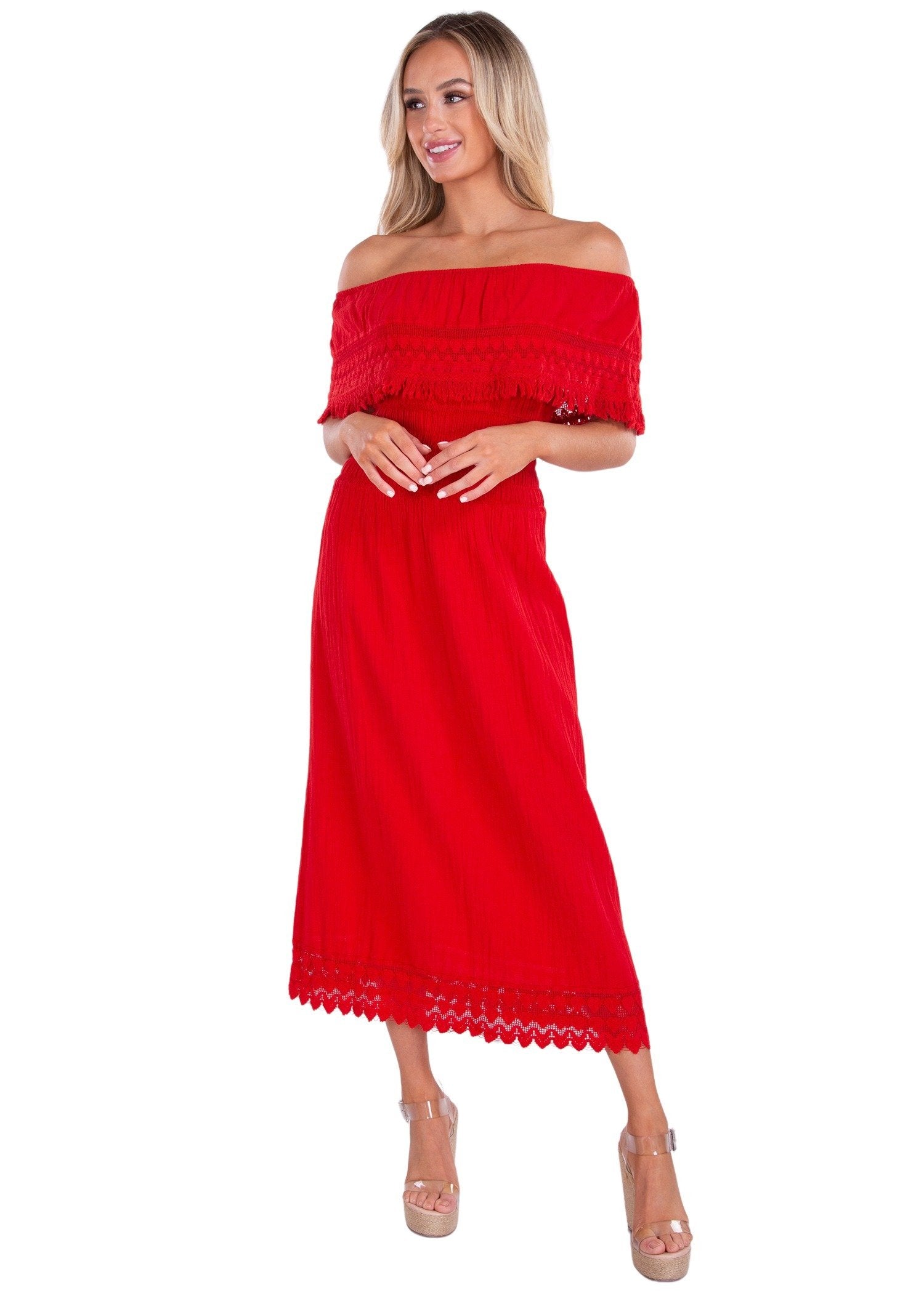 'Constance' Off Shoulder Maxi Dress