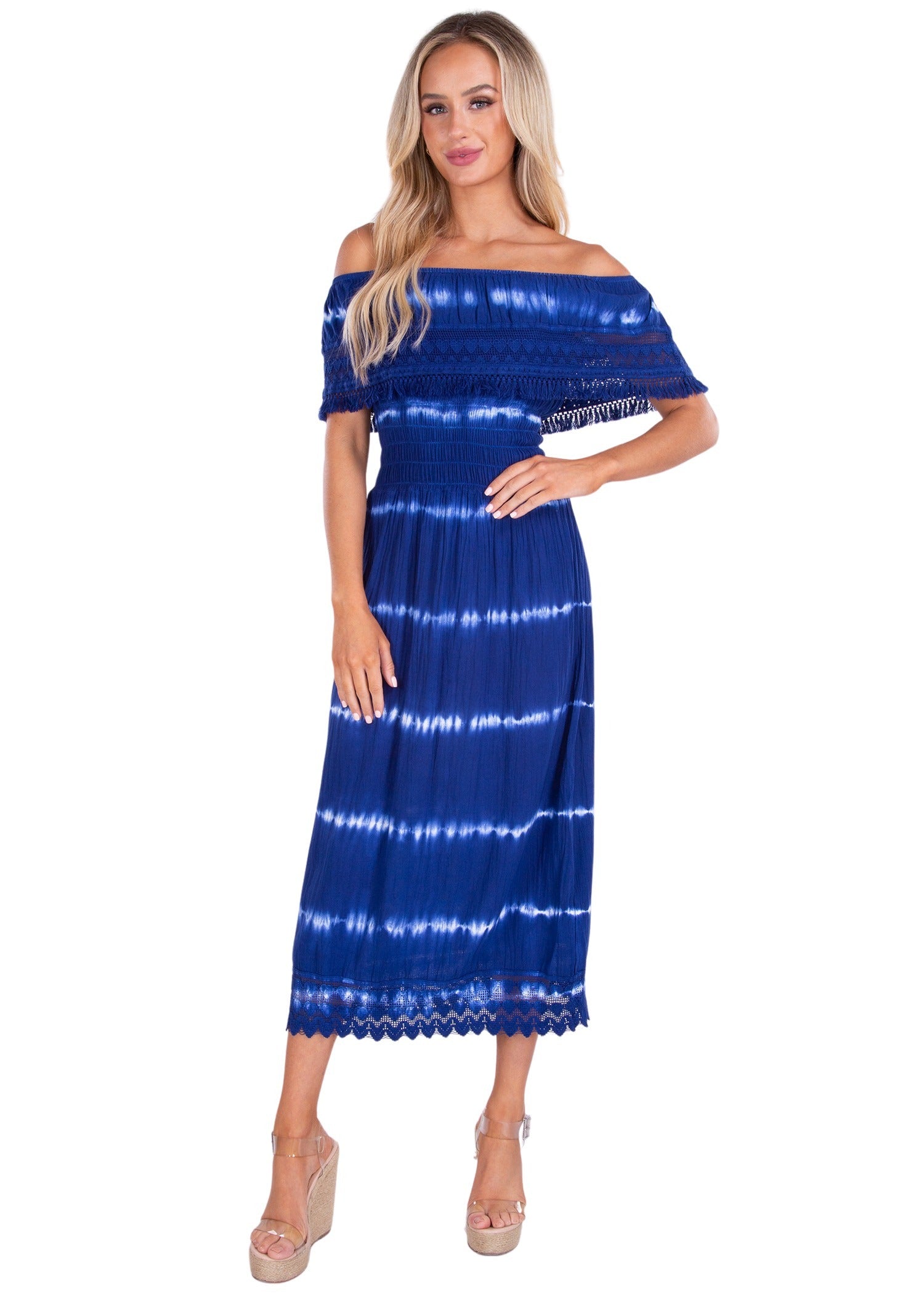 'Constance' Off Shoulder Maxi Dress