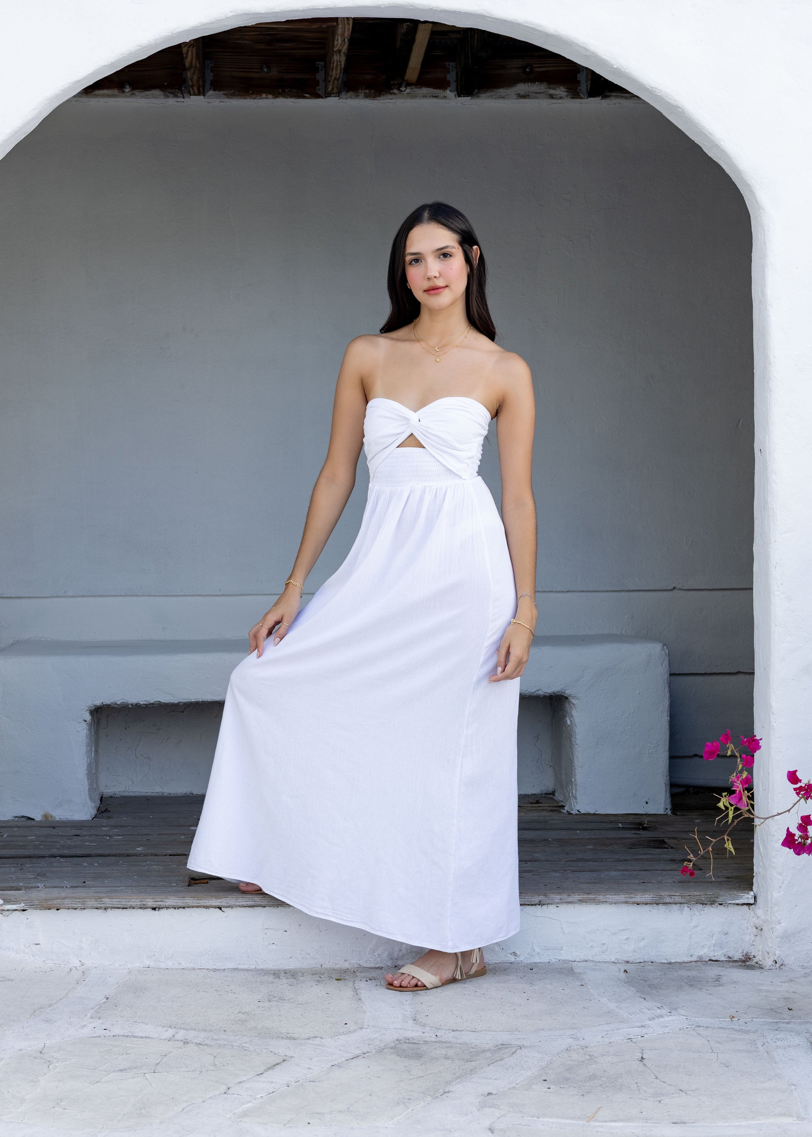 'Stella' Twist-Front Maxi Dress