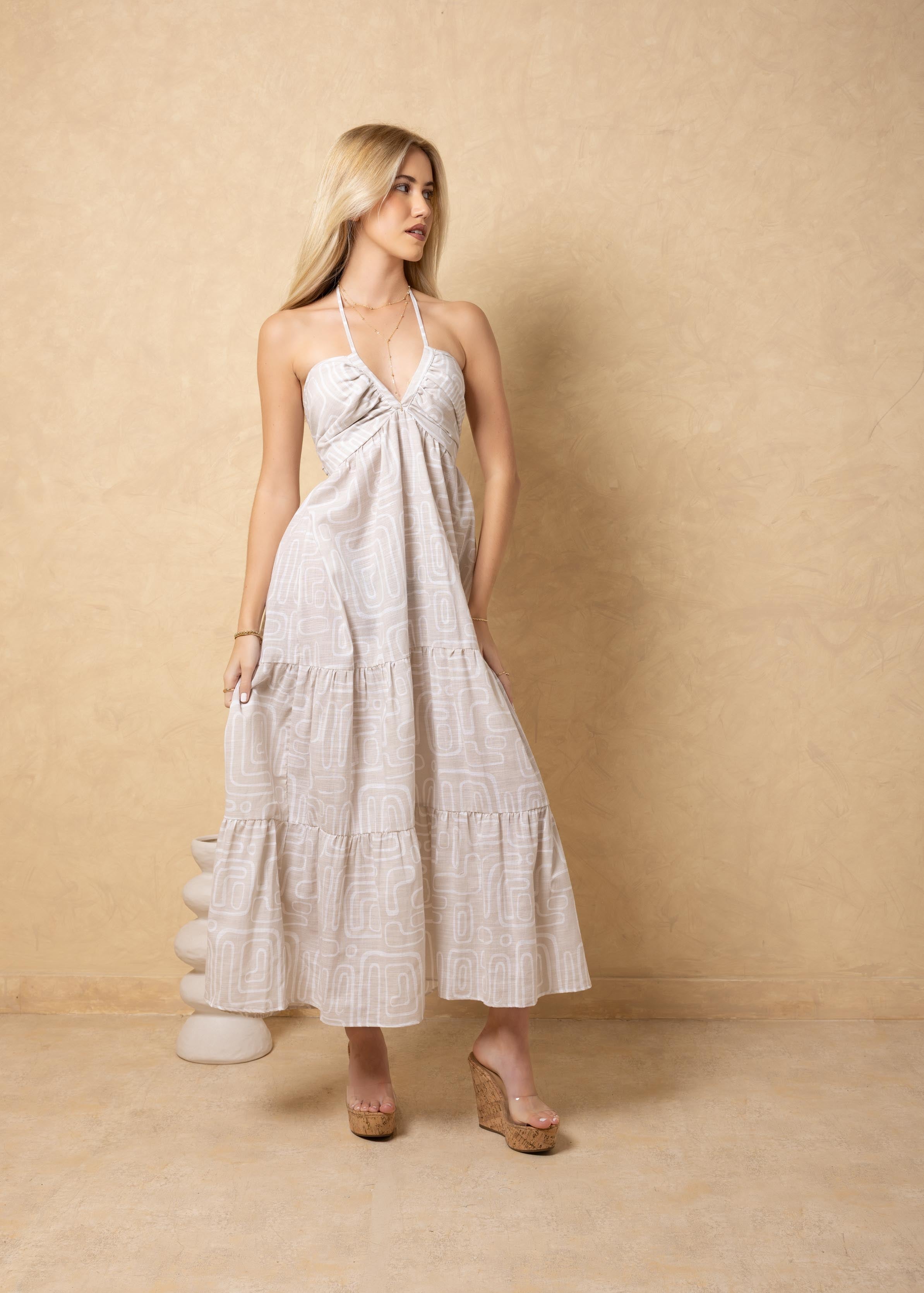 'Selene' Tiered Print Maxi Dress