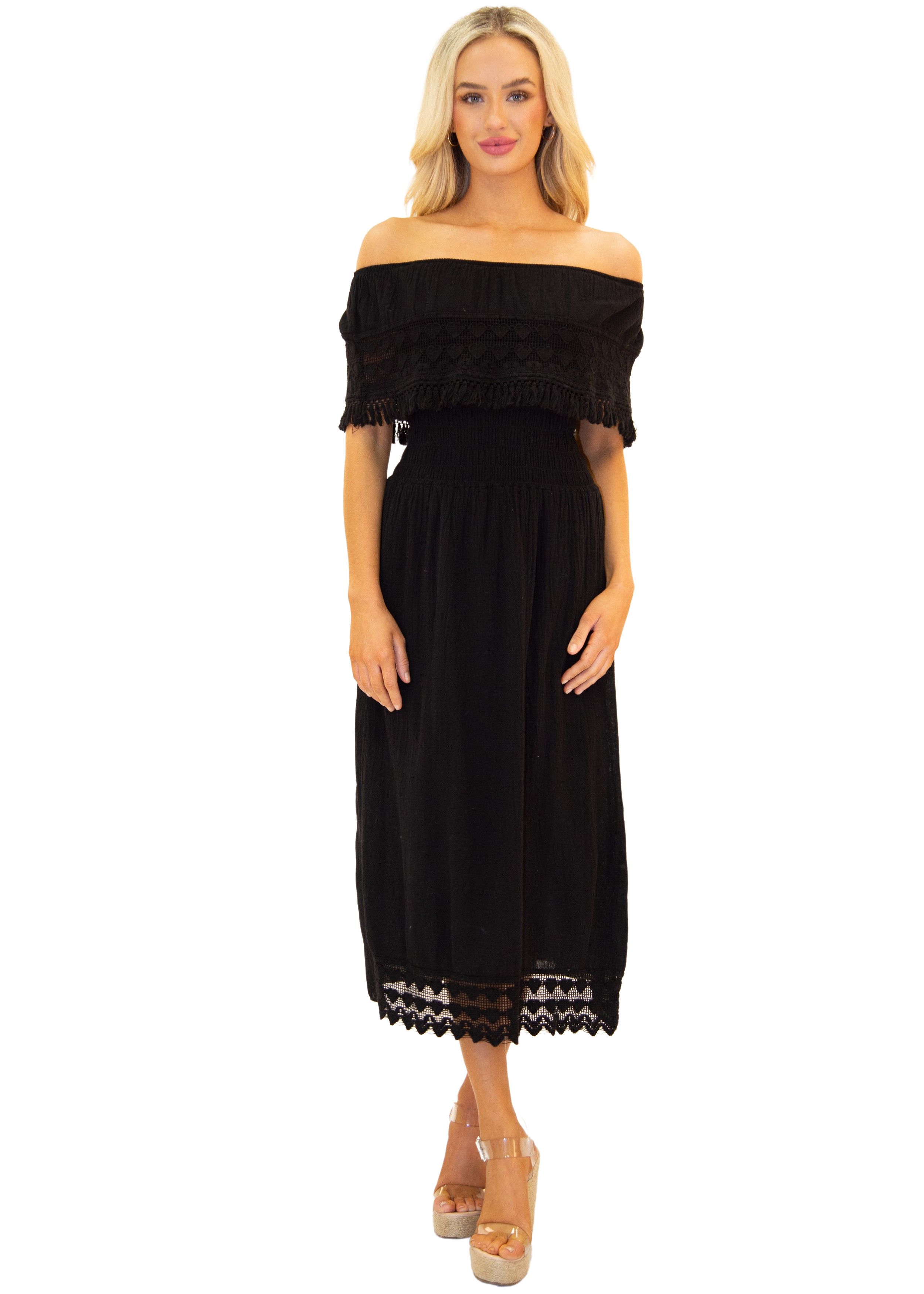 'Constance' Off Shoulder Maxi Dress