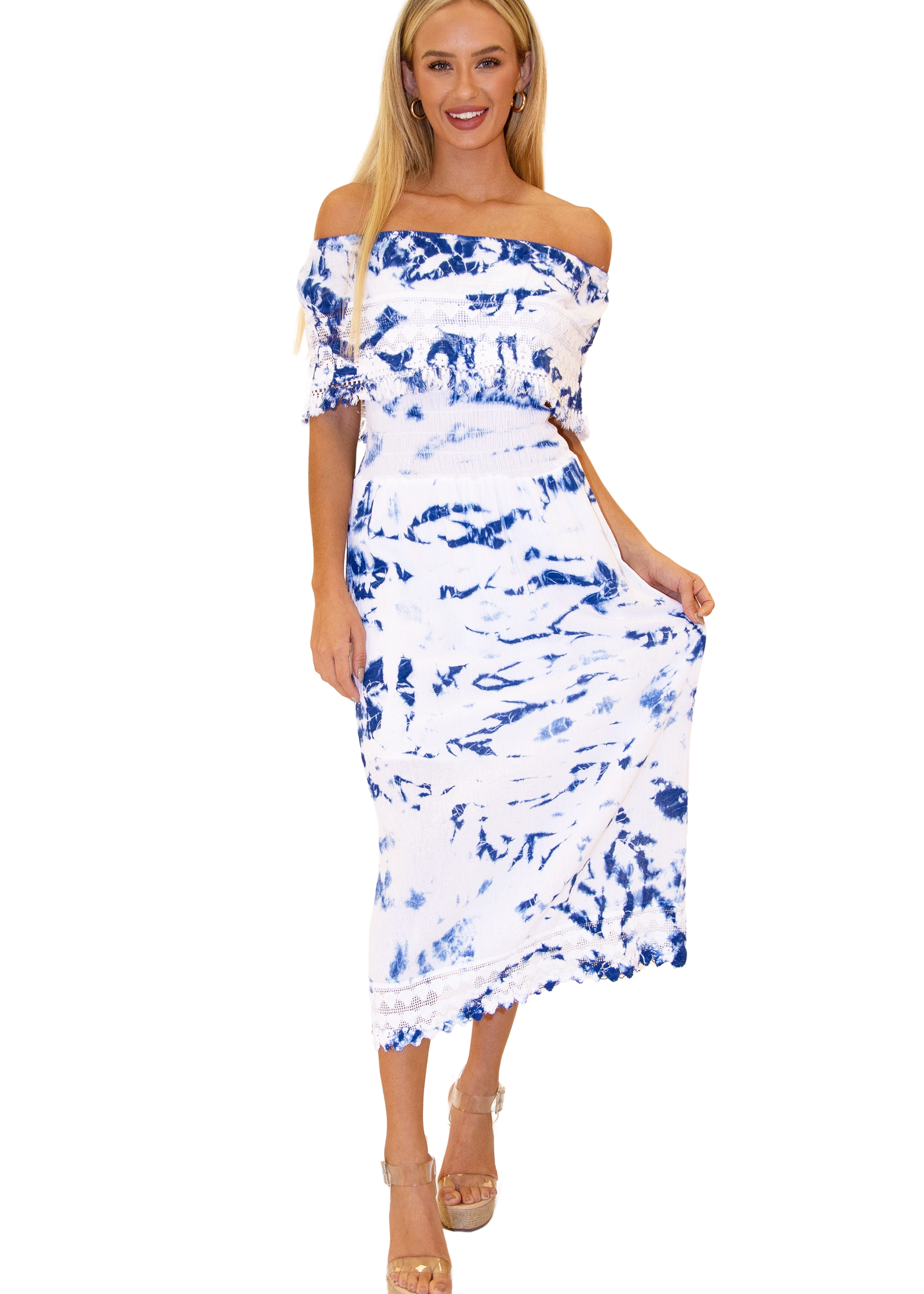 'Constance' Off Shoulder Maxi Dress