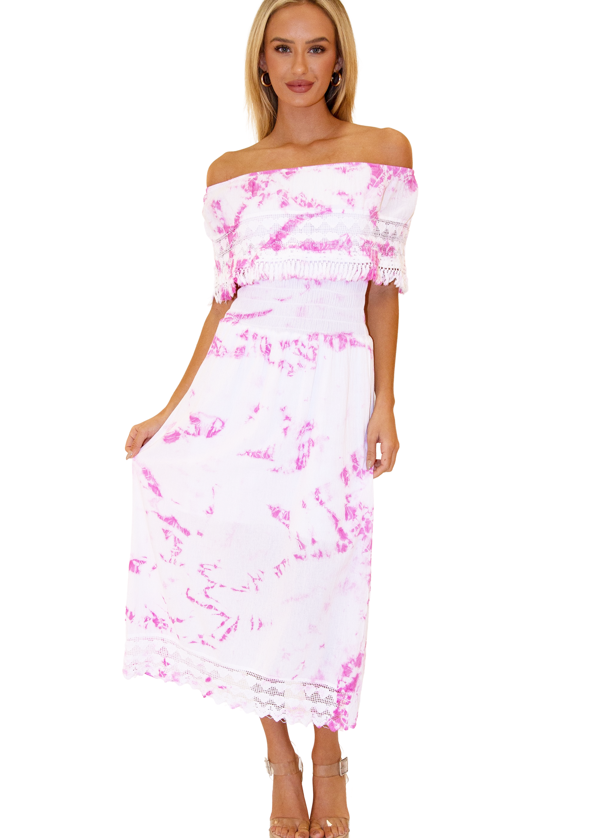 'Constance' Off Shoulder Maxi Dress