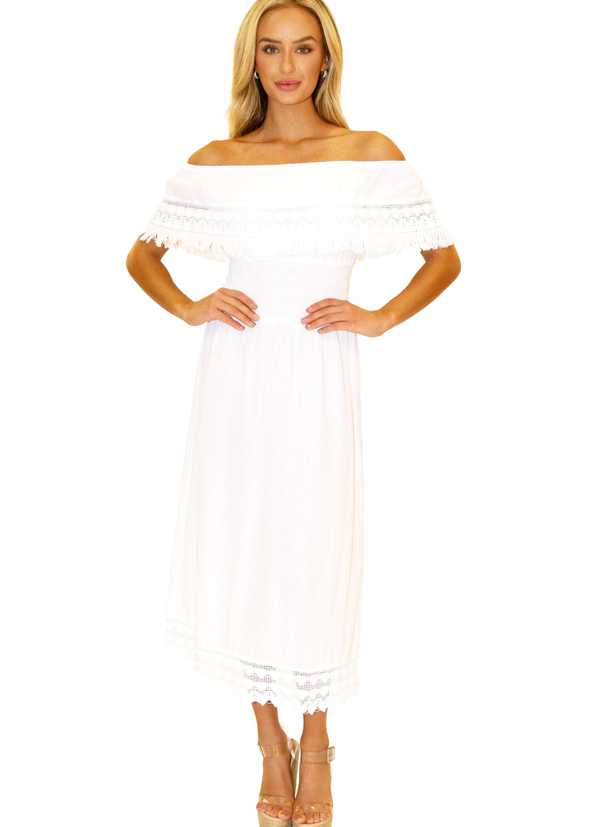 'Constance' Off Shoulder Maxi Dress