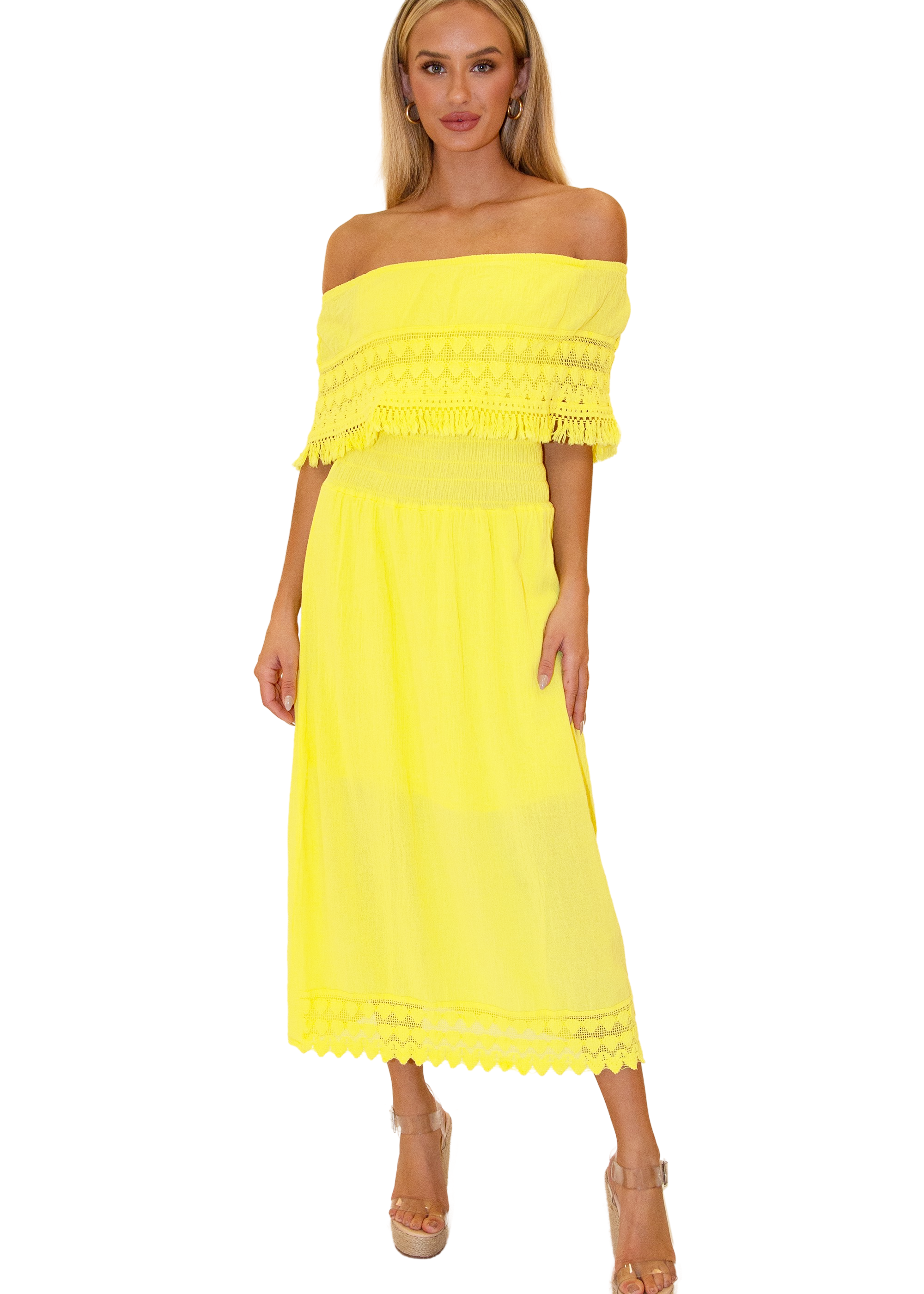 'Constance' Off Shoulder Maxi Dress